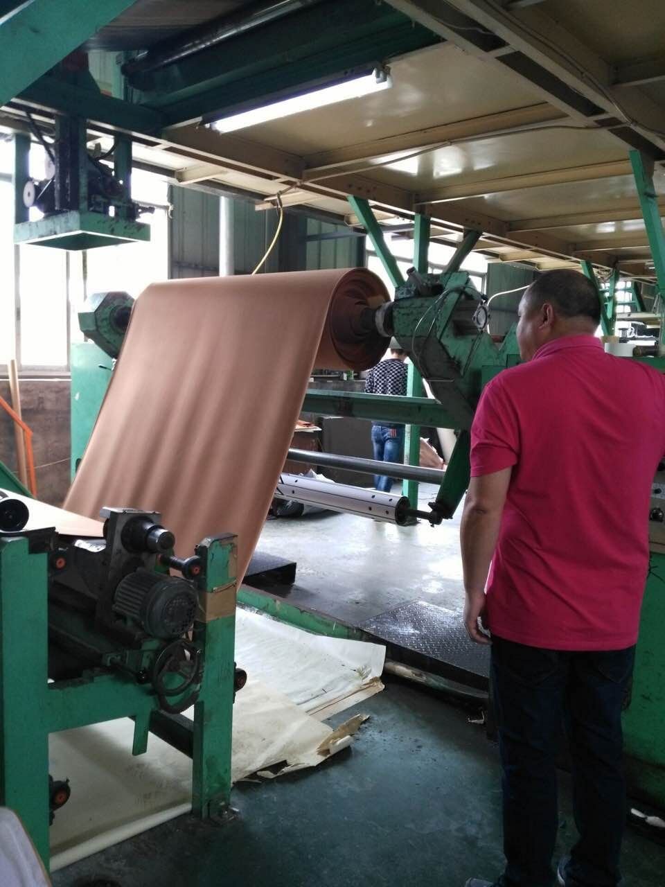 Synthetic leather production flow for upholstery material orders